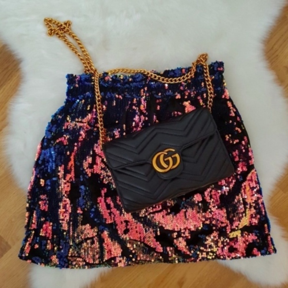 NWT Zara Sequin Velvet Mini Paperbag Waist Skirt - Picture 1 of 5